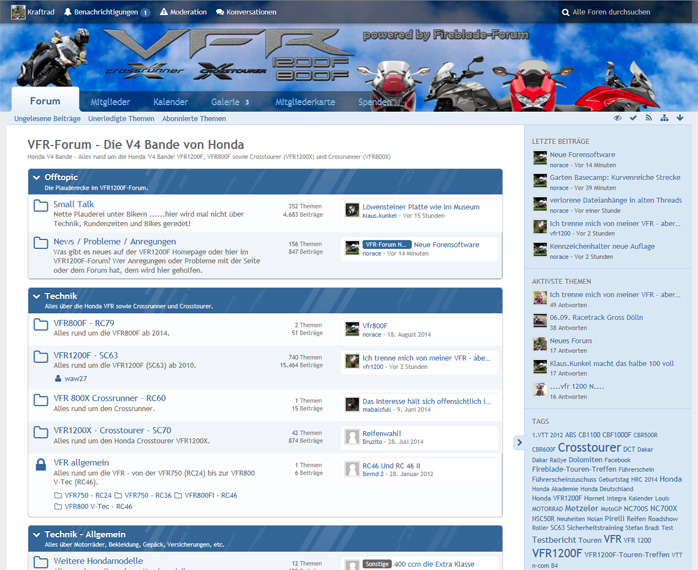Neues VFR-Forum fr die Honda V4-Bande ist online